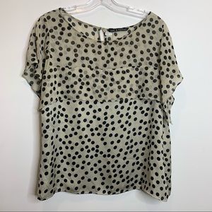 Zac & Rachel Polka Dot Layered Short Sleeve Shirt